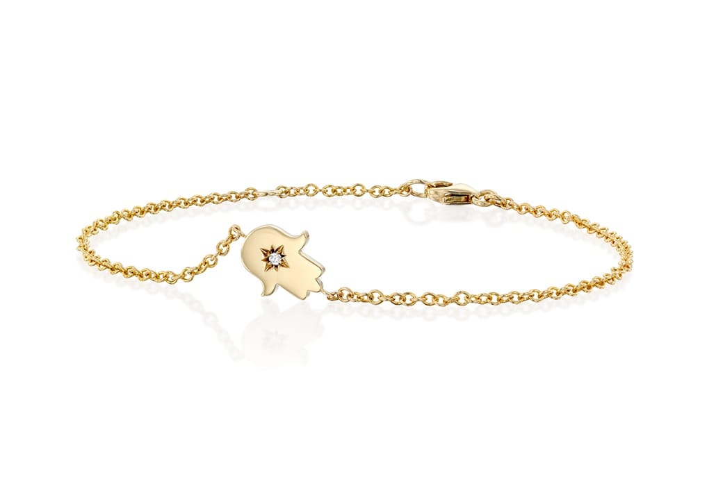 HOTCROWN Bracelets Diamond Hamsa Bracelet - 14k Yellow or White Gold