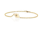 HOTCROWN Bracelets Diamond Hamsa Bracelet - 14k Yellow or White Gold