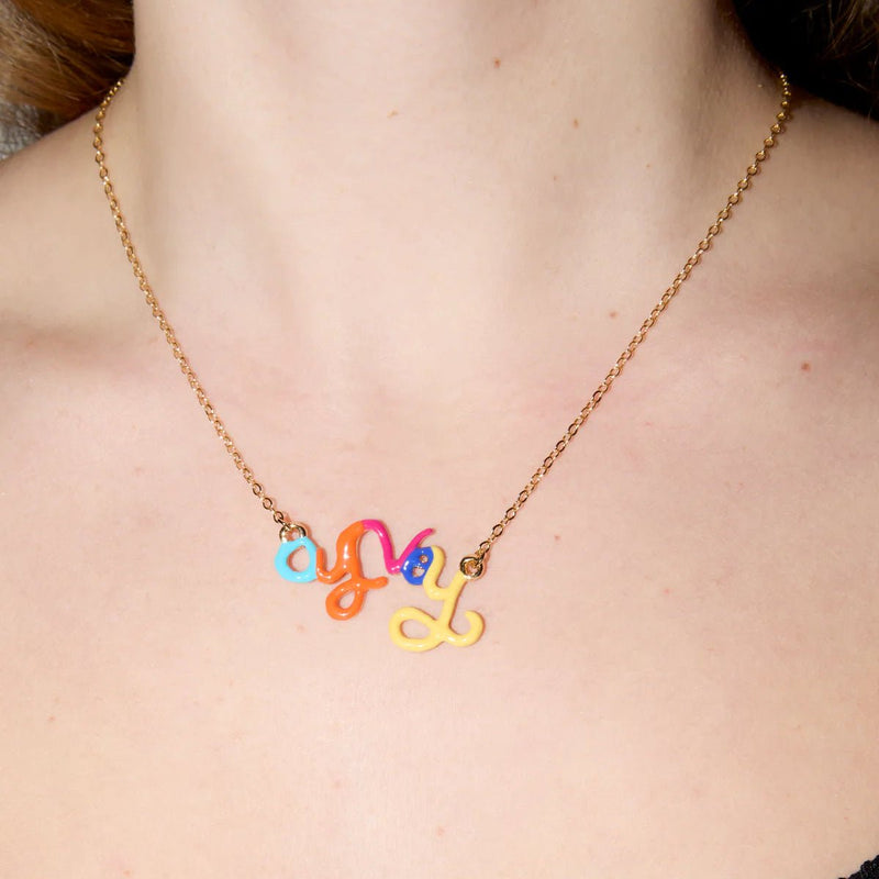Susan Alexandra - Rainbow Oy Vey Necklace by Susan Alexandra - Bronze - ModernTribe