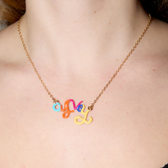Rainbow Oy Vey Necklace by Susan Alexandra - Bronze