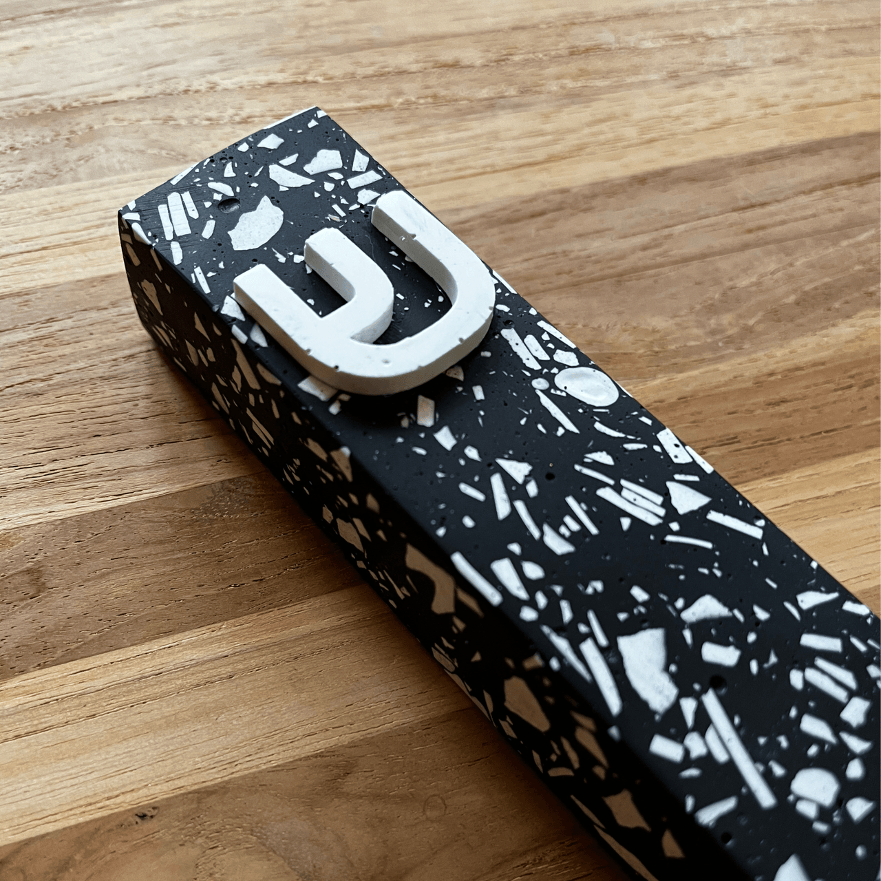 The Materials Design Co. - Starry Night Black and White Terrazzo Mezuzah - ModernTribe