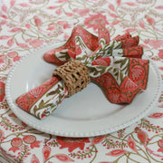 Pacific & Rose Textiles - Warm Red Pomegranate Cotton Napkins - Set of 4 - ModernTribe