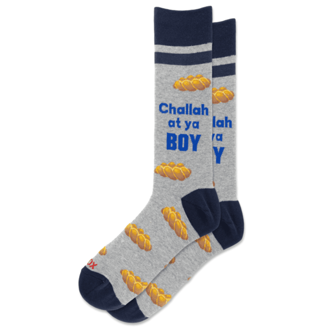 Hot Sox Socks Men's Challah at Ya Boy Socks - Gray