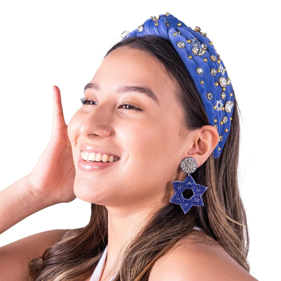 Twine and Love Earrings Star of David Beaded Earrings by Twine and Love