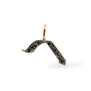 HOTCROWN Necklaces Black Diamond Alef Bet Letter Necklace - 14k Yellow, White or Rose Gold