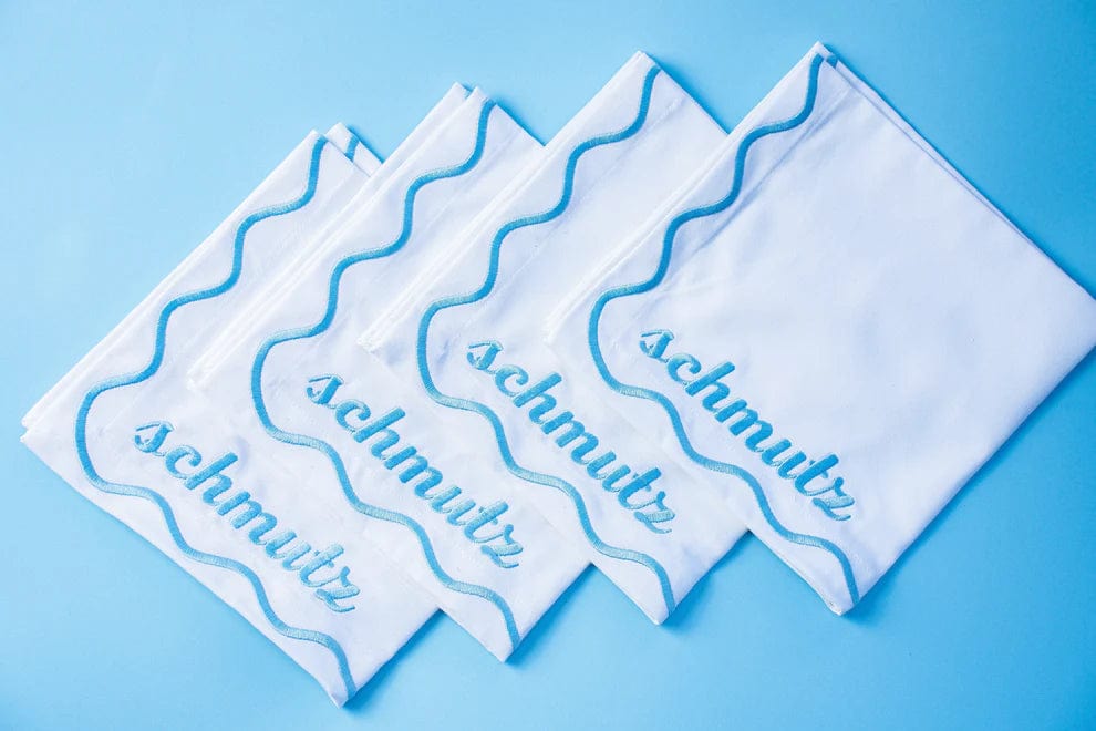 The Nosh Table - Schmutz Dinner Napkins - Set of 4 - (Light Blue, Dark Blue or White) - ModernTribe