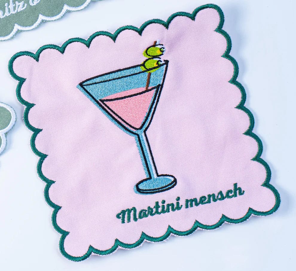 The Nosh Table Napkins Martini Mensch Cocktail Napkins - Set of 4