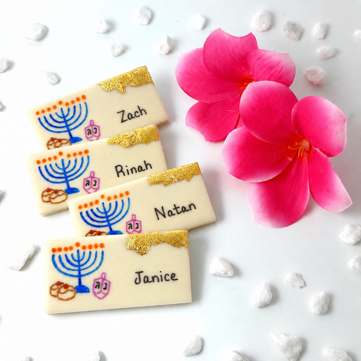 Marzipops Food Personalized Marzipan Luxe Hanukkah Placecards