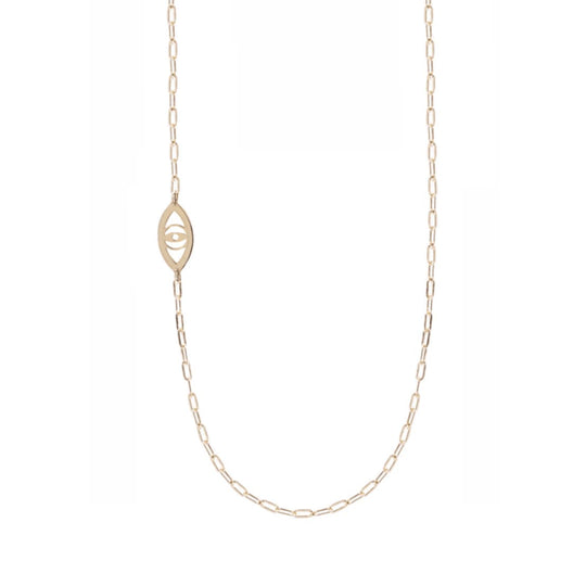Elle Evil Eye Necklace - (Sterling Silver, Gold-Plated or Two-Tone)