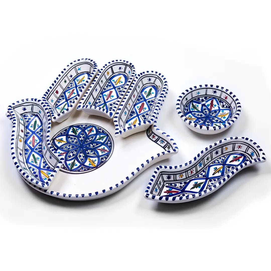 Kamsah - Bohemian Blue Hamsa Dipping and Serving Set - ModernTribe