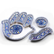 Kamsah Serving Pieces Bohemian Blue Hamsa Dipping and Serving Set