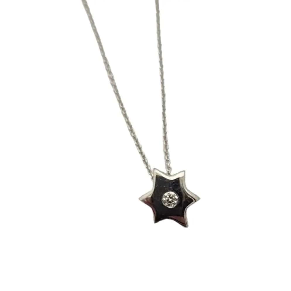 Bareket Jewelry Necklaces 14k White Gold Star of David Diamond Pendant in 14k Gold, Rose Gold or White Gold