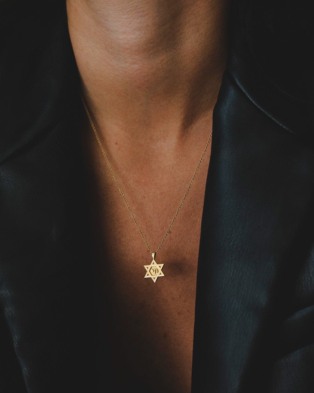 HOTCROWN - Chai Star of David Necklace - 14k Yellow, Rose or White Gold - ModernTribe