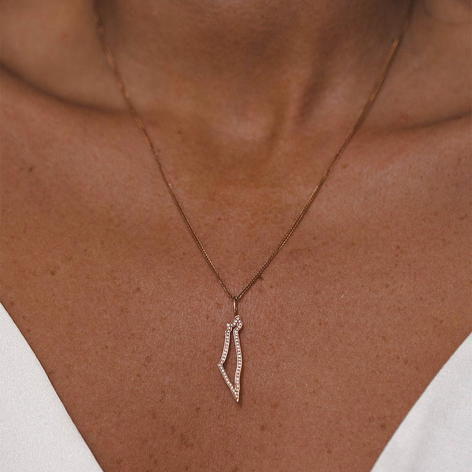 HOTCROWN - Israel Frame Necklace with Diamonds - 14k Yellow, Rose or White Gold - ModernTribe