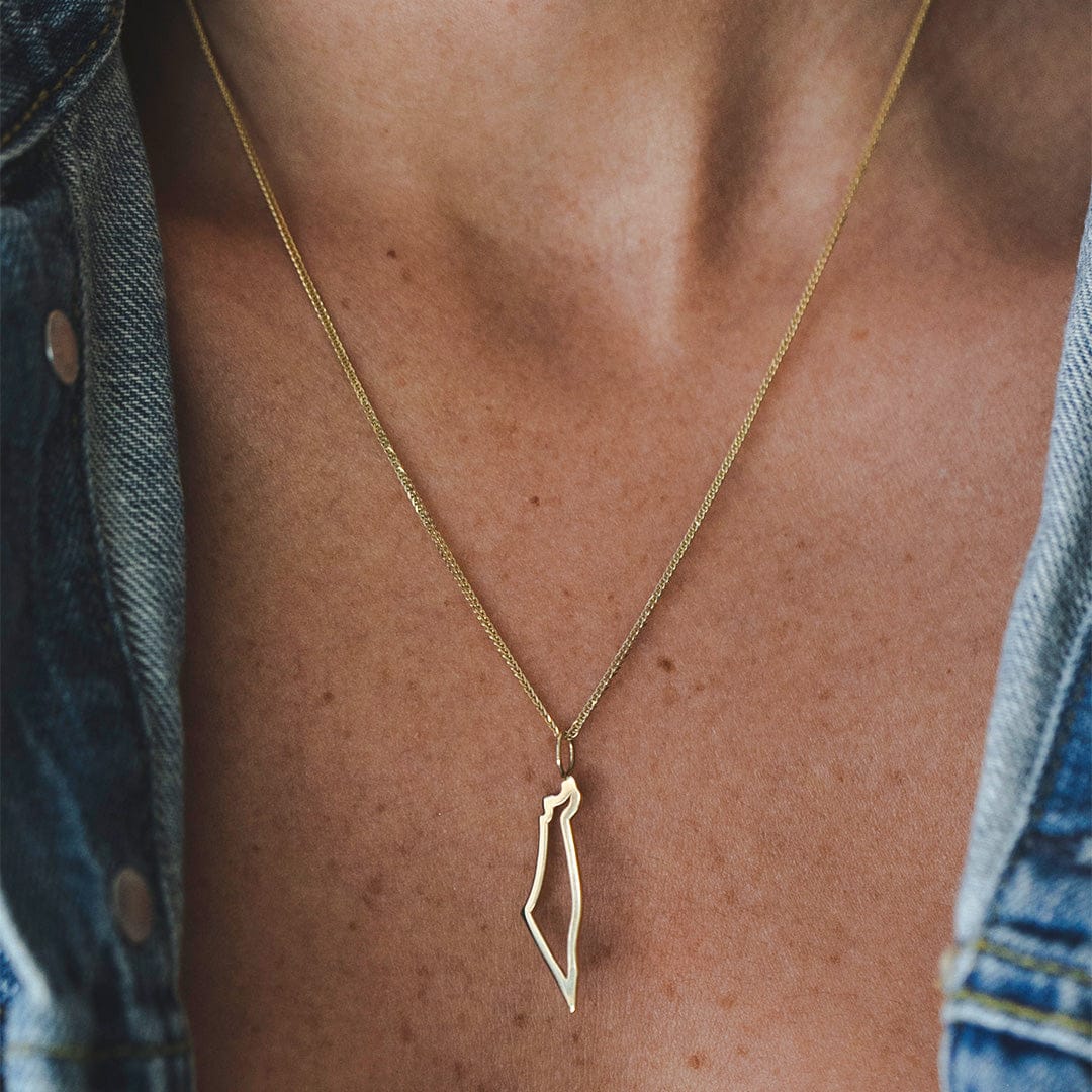 HOTCROWN - Israel Frame Necklace - 14k Yellow, Rose or White Gold - ModernTribe