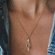 HOTCROWN - Israel Frame Necklace - 14k Yellow, Rose or White Gold - ModernTribe
