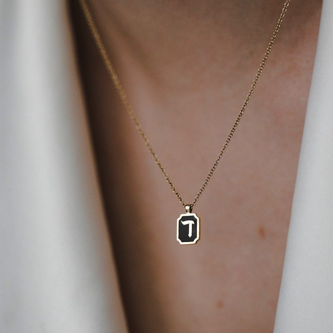 HOTCROWN - Personalized Enamel Letter Necklace - 14k Yellow Gold - ModernTribe