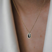 HOTCROWN - Personalized Enamel Letter Necklace - 14k Yellow Gold - ModernTribe