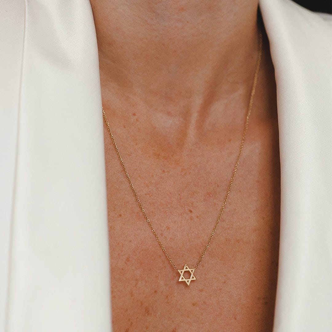 HOTCROWN - Classic Star of David Necklace - 14k Yellow, White or Rose Gold - ModernTribe