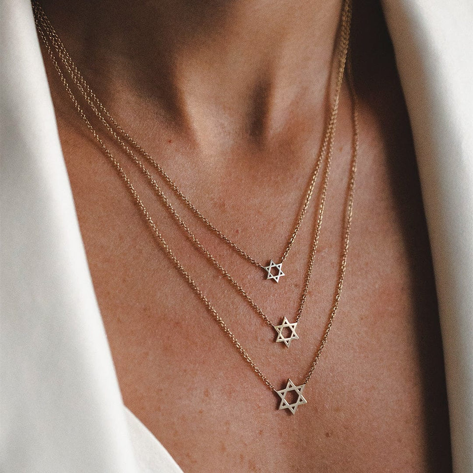 HOTCROWN - Classic Star of David Necklace - 14k Yellow, White or Rose Gold - ModernTribe