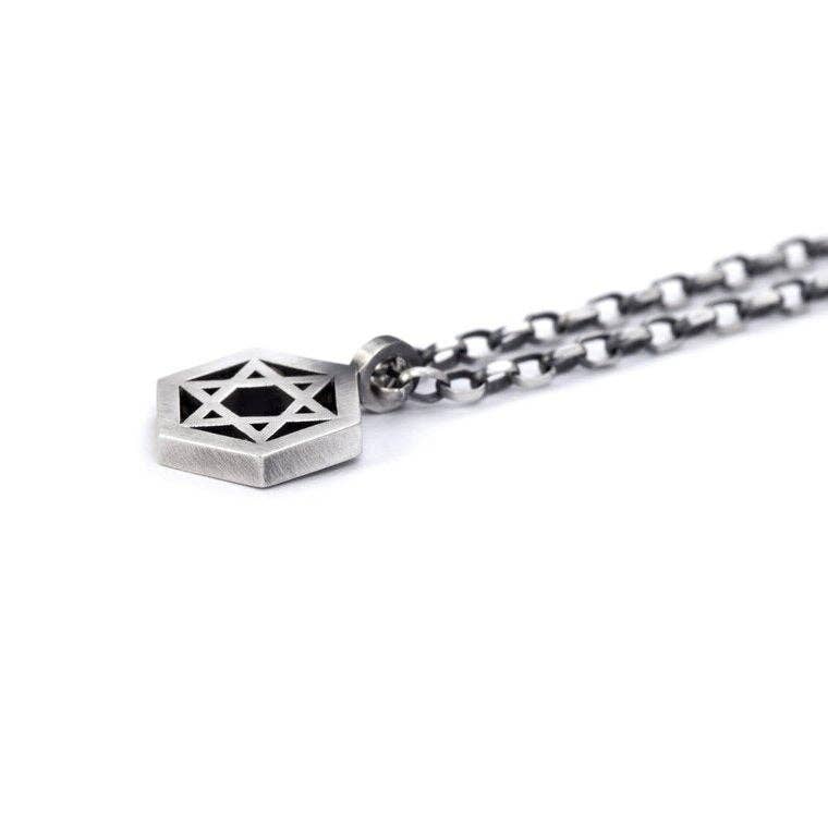 Koch La Ni Jewelry - Geometric Star of David Sterling Silver Necklace - ModernTribe