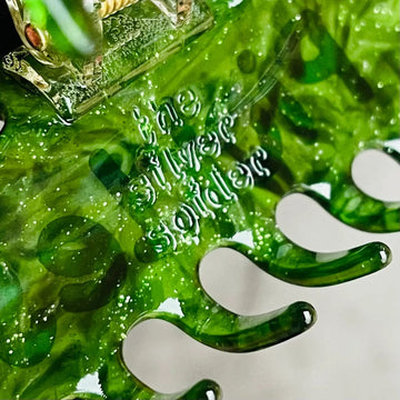 The Silver Spider Hair Clips Green Rhinestone Pickles Hairclip - Green