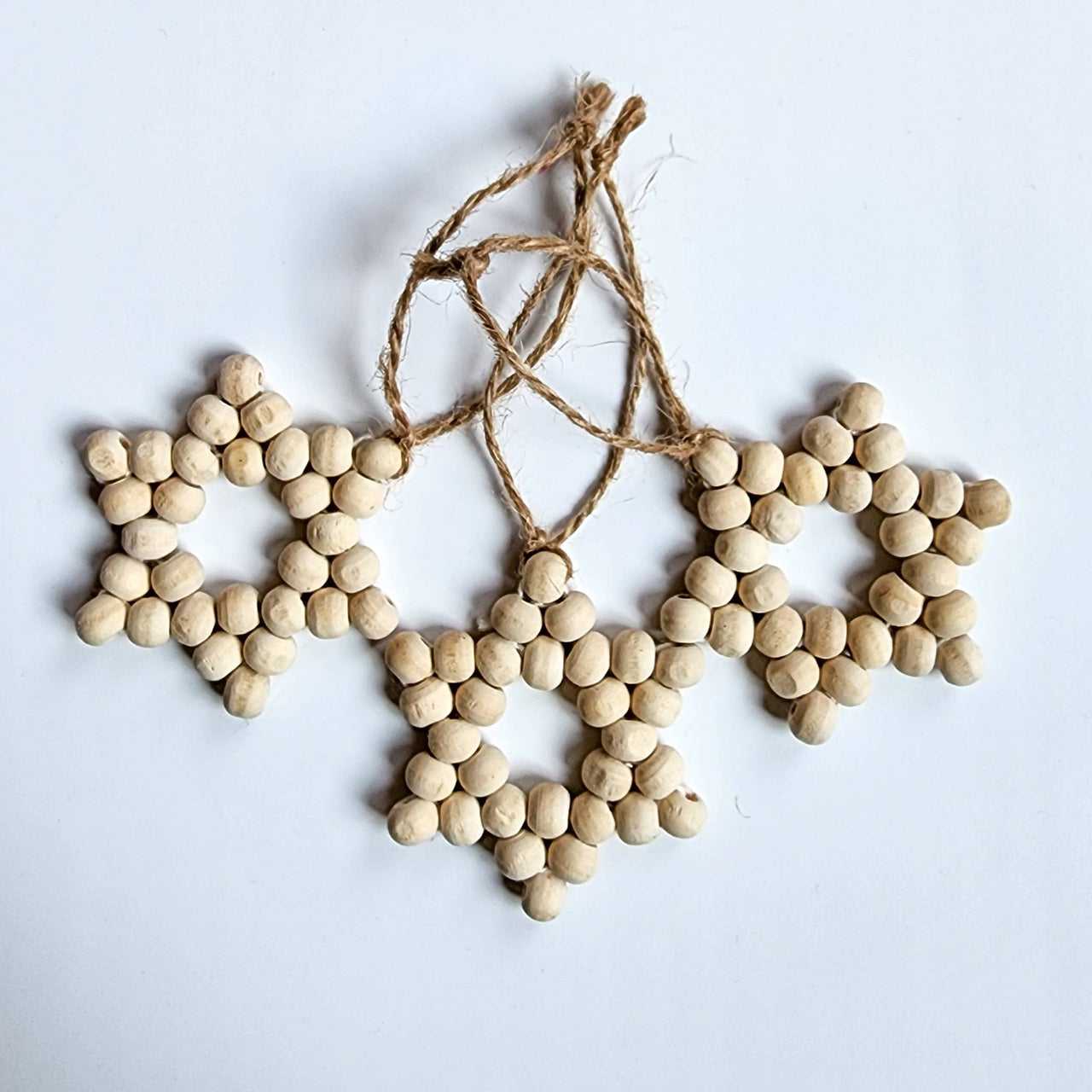 Handmade By Uruba - Handmade Wooden Bead Star of David Ornament - ModernTribe