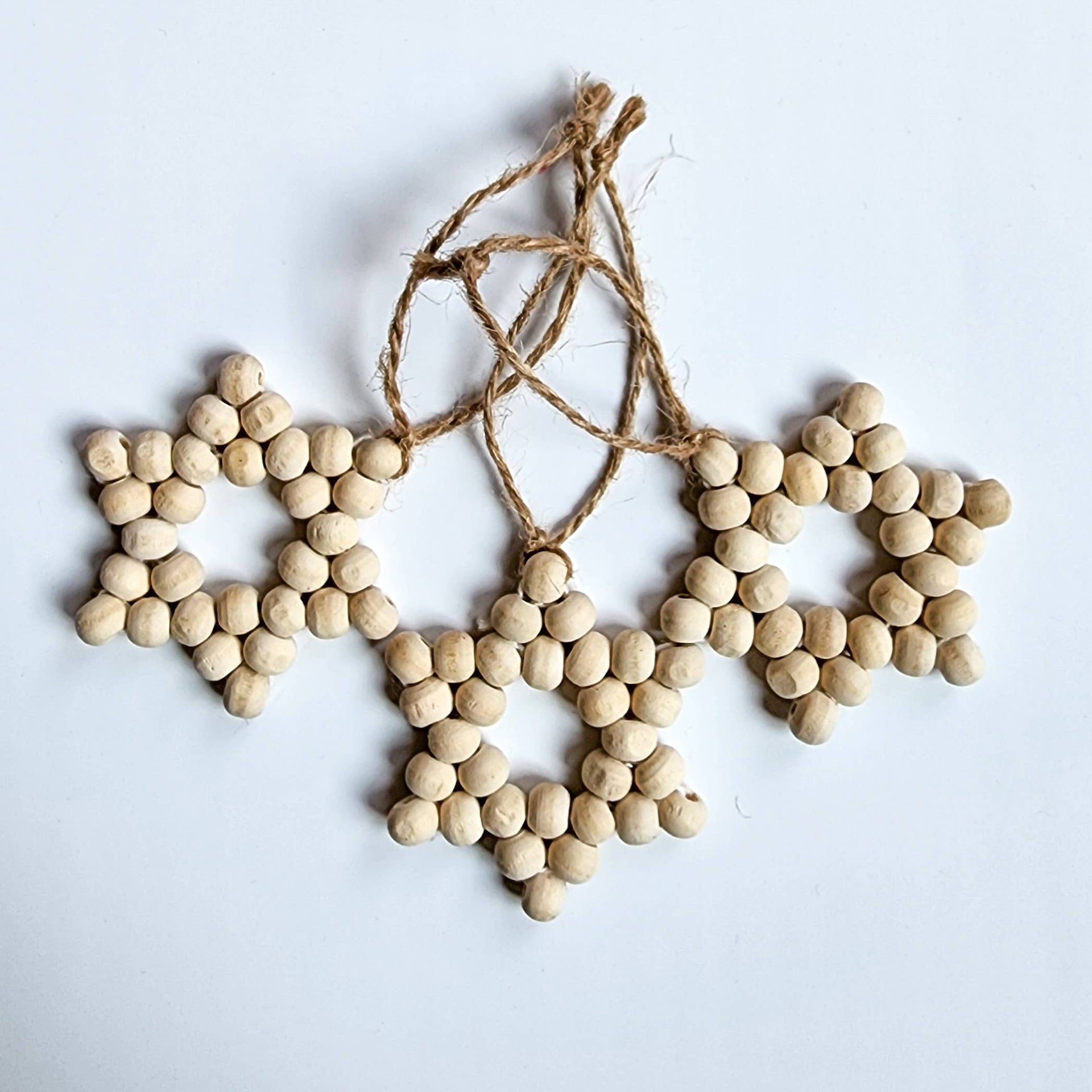 Handmade By Uruba - Handmade Wooden Bead Star of David Ornament - ModernTribe