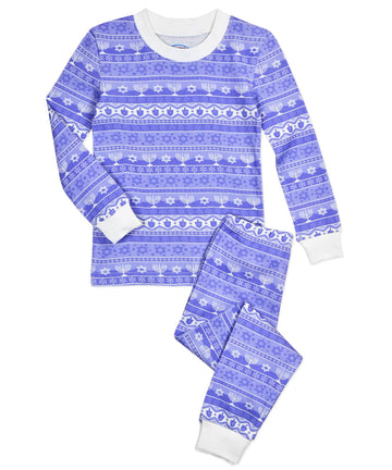 Sara's Prints - Hanukkah Fair Isle Pajamas - (Kids Unisex Sizes 12M - 16) - ModernTribe