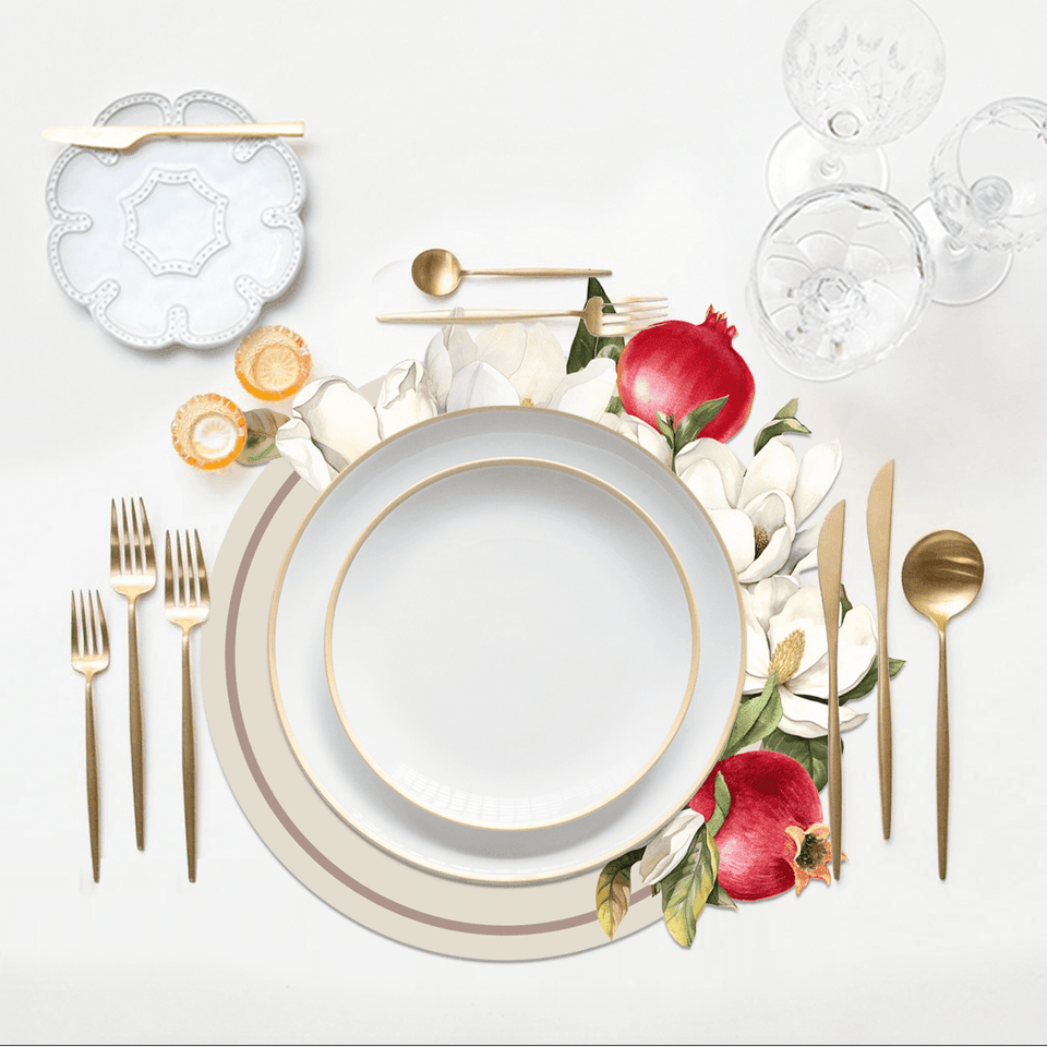 Sobre Meza - Pomegranate Spill-Proof Placemats - Set of 6 - ModernTribe