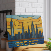 The Rabbi's Wife - New York Skyline Stained Glass Style Challah Board - ModernTribe