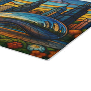 The Rabbi's Wife - Chicago Skyline Stained Glass Style Challah Board - ModernTribe