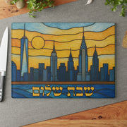 The Rabbi's Wife - New York Skyline Stained Glass Style Challah Board - ModernTribe