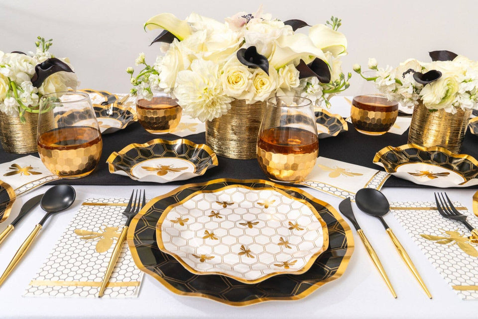 Sophistiplate - Honeybee Wavy Paper Side Plates - Set of 8 - ModernTribe