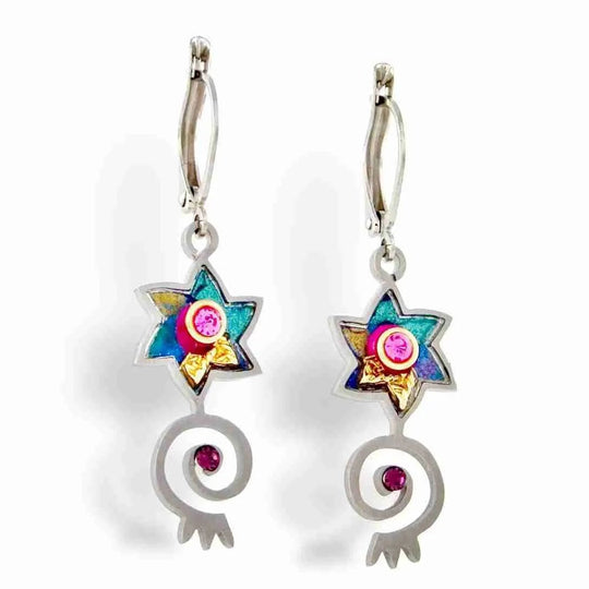 Star of David and Pomegranate Earrings by Seeka