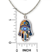 Seeka Necklaces Watchful Eye Hamsa Necklace in Blue Gold by Seeka