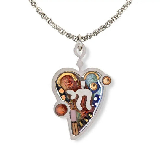 Full Heart Chai Necklace in Copper by Seeka