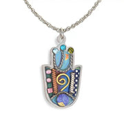 Seeka Necklaces Sacred Shaddai Hamsa Necklace in Sea Glass by Seeka