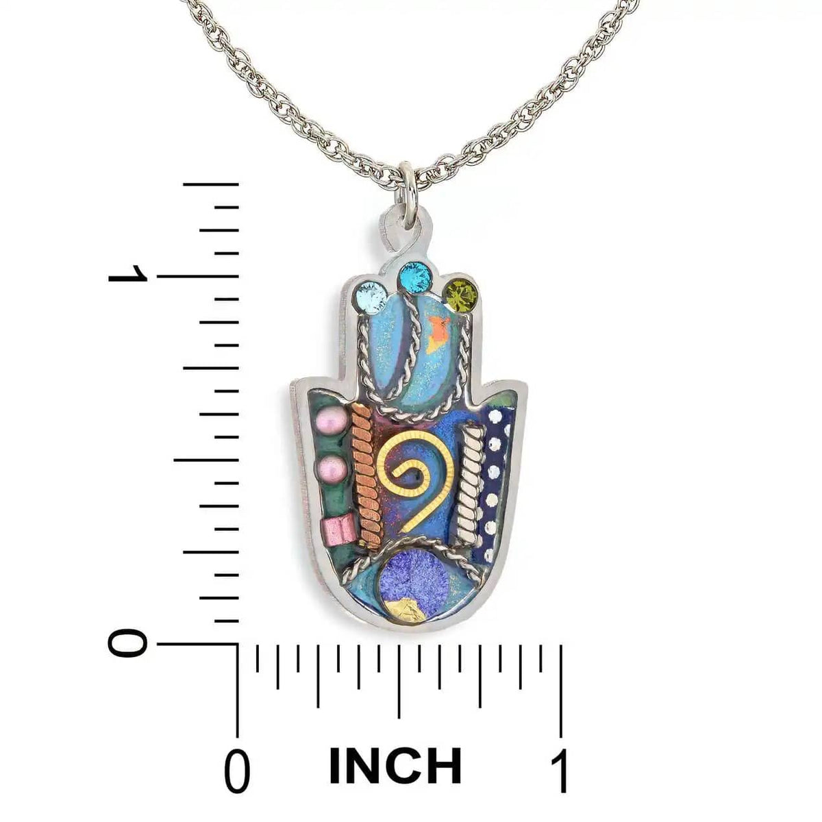 Seeka Necklaces Sacred Shaddai Hamsa Necklace in Sea Glass by Seeka
