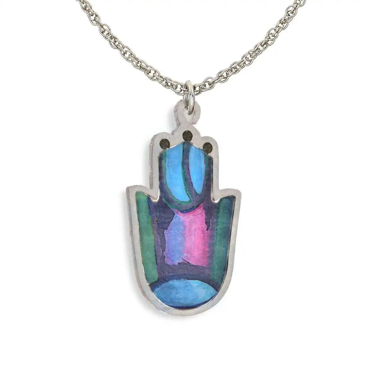Seeka Necklaces Sacred Shaddai Hamsa Necklace in Sea Glass by Seeka