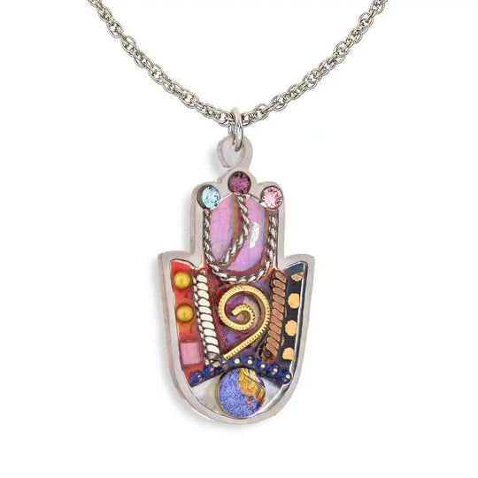 Sacred Shaddai Hamsa Necklace in Sunset by Seeka