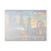 The Rabbi's Wife - Chicago Skyline Stained Glass Style Challah Board - ModernTribe