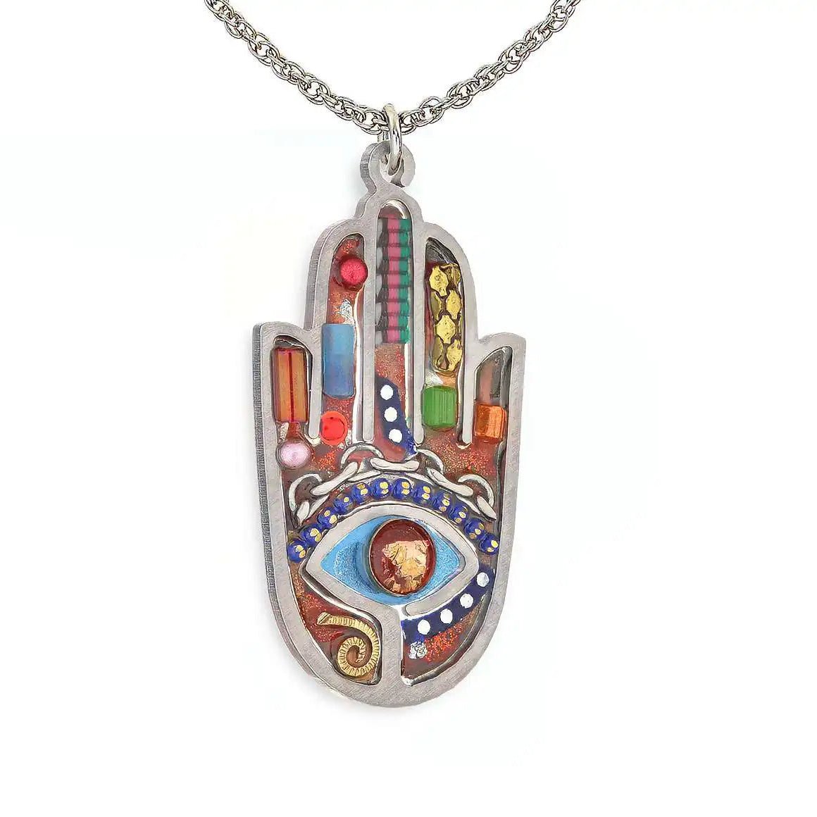 Seeka - Seeka Hand - Painted Colorful Hamsa Necklace - Choice of Color - ModernTribe