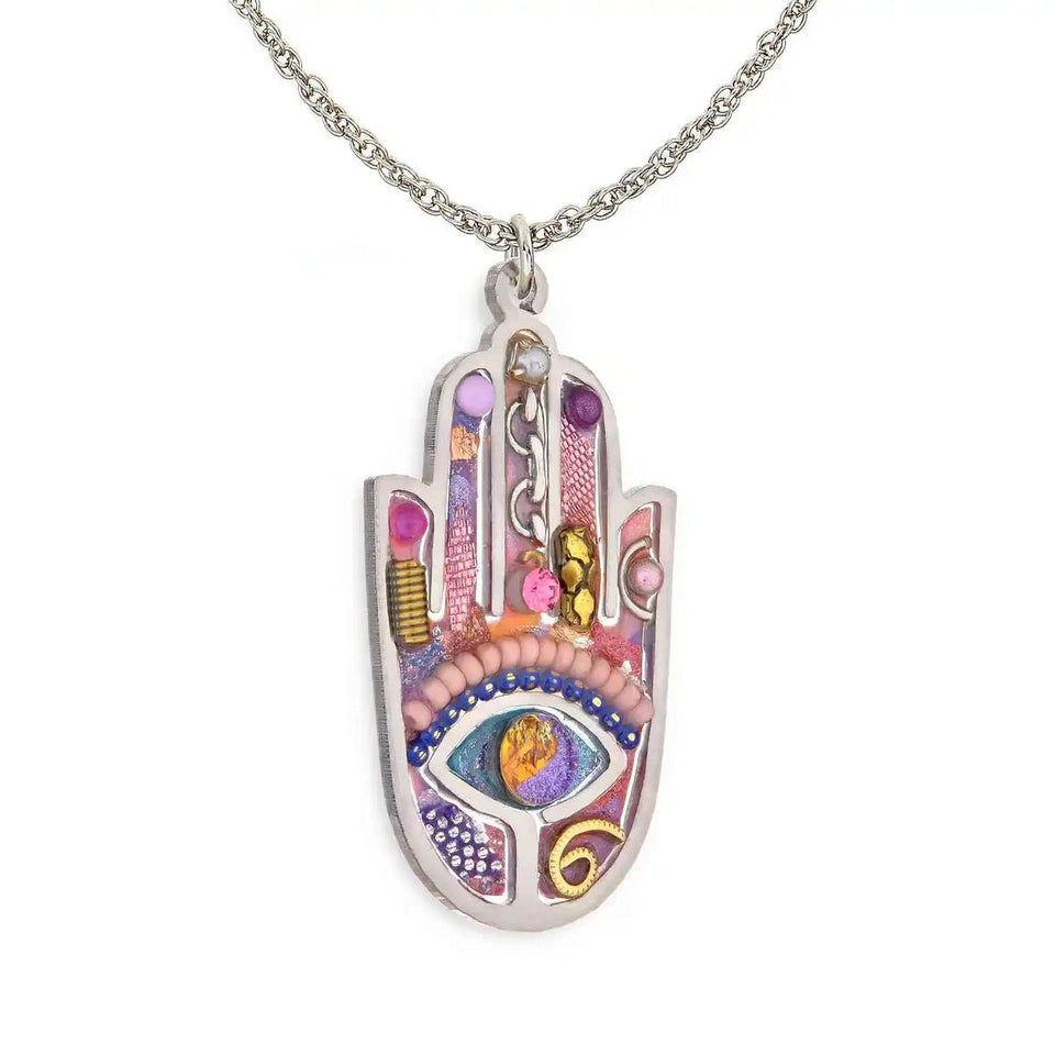 Seeka - Seeka Hand - Painted Colorful Hamsa Necklace - Choice of Color - ModernTribe
