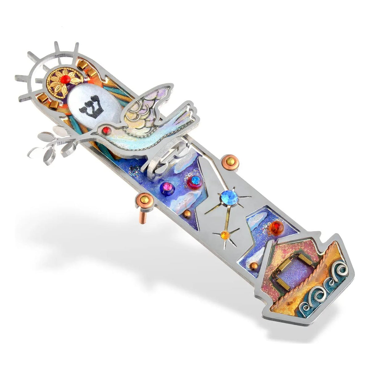Seeka Mezuzahs Dawn Rising Dove Mezuzah by Seeka