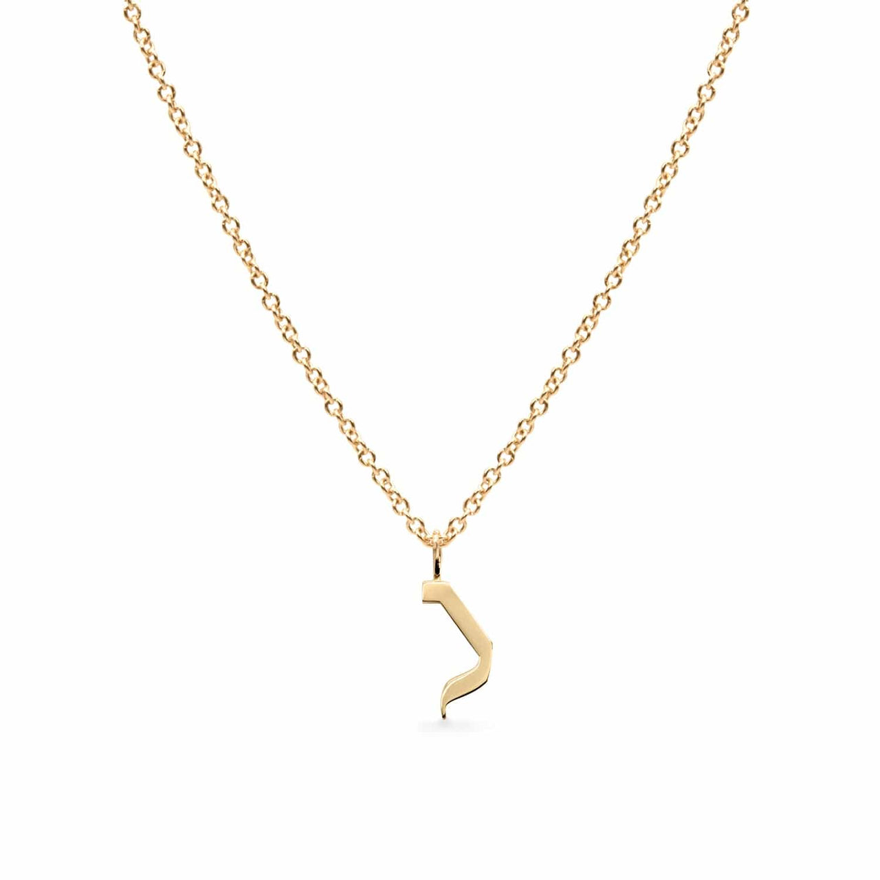 HOTCROWN - Personalized Hebrew Initial Necklace - 14k Yellow, Rose or White Gold - ModernTribe