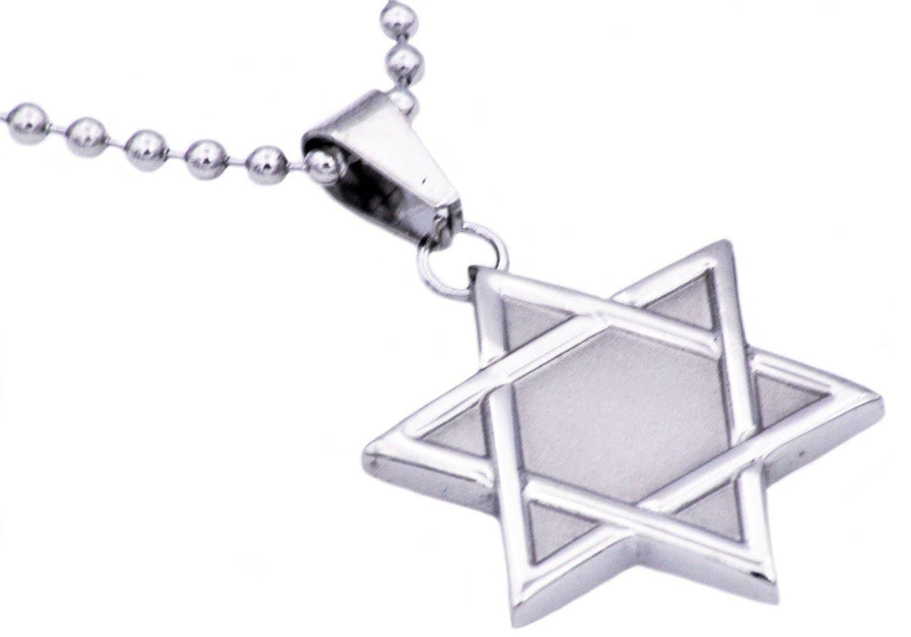 Blackjack Mens Jewelry - Men's Stainless Steel Star of David Necklace - ModernTribe