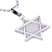 Blackjack Mens Jewelry Necklaces Men's Stainless Steel Star of David Necklace