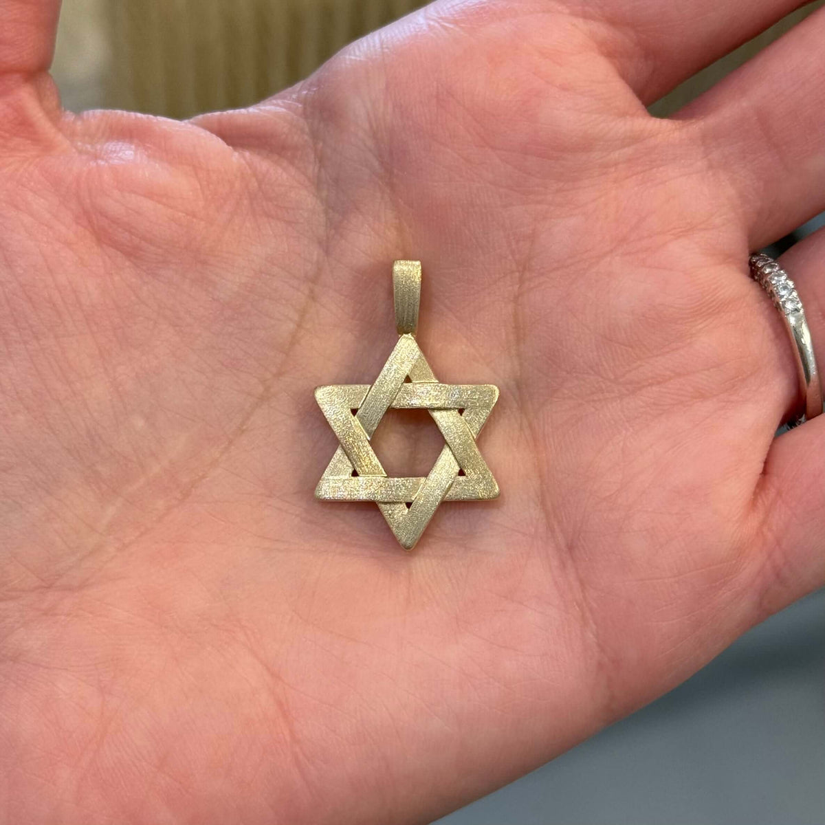 Izakov Fine Jewelry Necklaces Matte Finish Star of David Pendant - 14k Yellow, White or Rose Gold