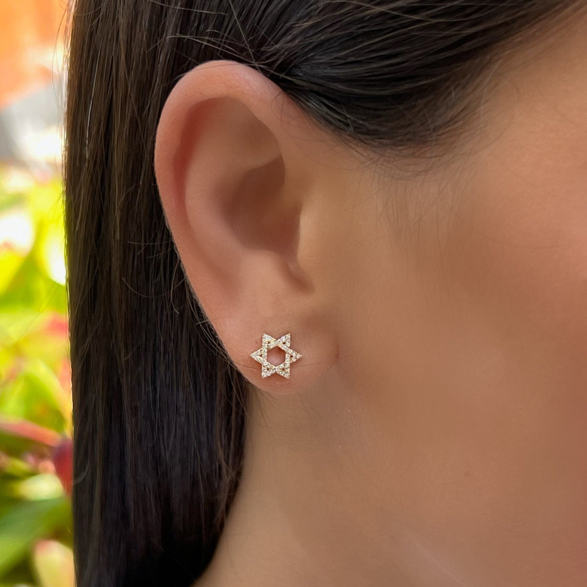 Izakov Fine Jewelry Earrings Micro Pavé Diamond Star of David Earrings - 14k Yellow, White or Rose Gold